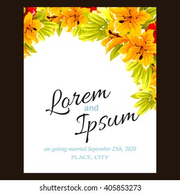 Invitation with floral background