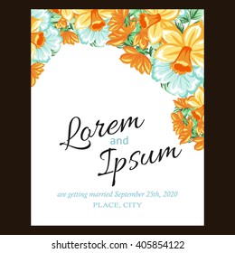 Invitation with floral background