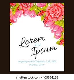 Invitation with floral background