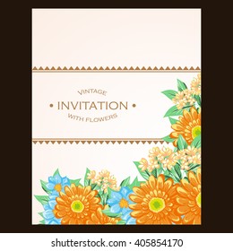 Invitation with floral background Invitation with floral background