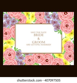 Invitation with floral background