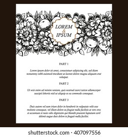 Invitation with floral background