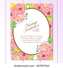 Invitation with floral background