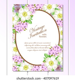 Invitation with floral background