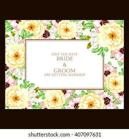Invitation with floral background