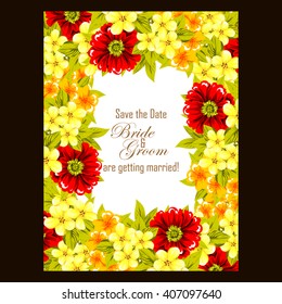 Invitation with floral background