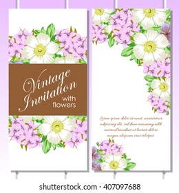 Invitation with floral background