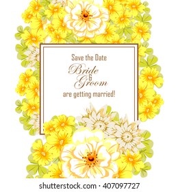 Invitation with floral background