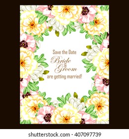 Invitation with floral background