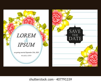 Invitation with floral background