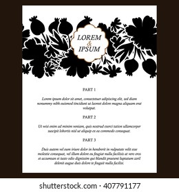Invitation with floral background