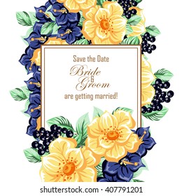 Invitation with floral background