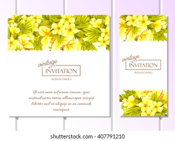 Invitation with floral background