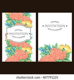 Invitation with floral background