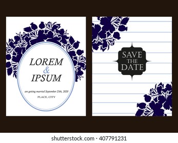 Invitation with floral background