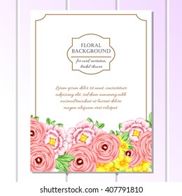 Invitation with floral background