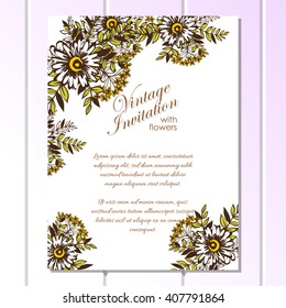 Invitation with floral background