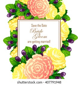 Invitation with floral background