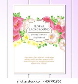 Invitation with floral background