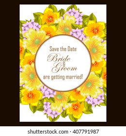 Invitation with floral background