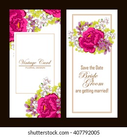 Invitation with floral background