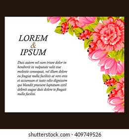Invitation with floral background