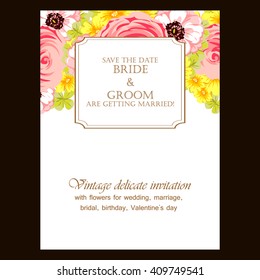 Invitation with floral background