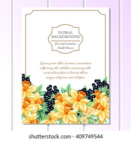 Invitation with floral background