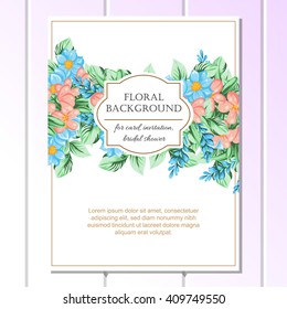 Invitation with floral background