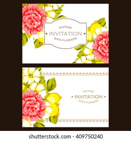 Invitation with floral background