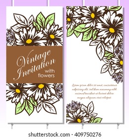 Invitation with floral background