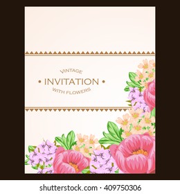 Invitation with floral background