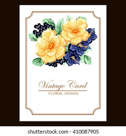 Invitation with floral background