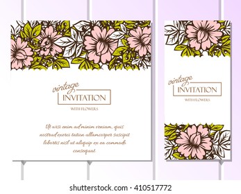 Invitation with floral background