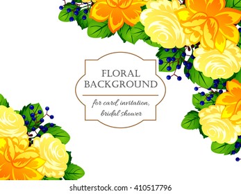 Invitation with floral background