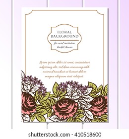 Invitation with floral background
