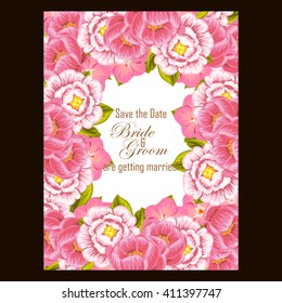 Invitation with floral background