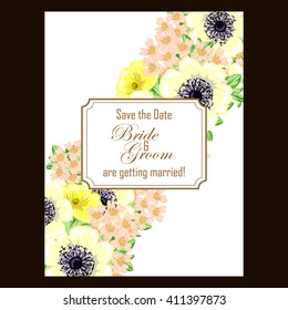 Invitation with floral background