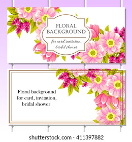 Invitation with floral background