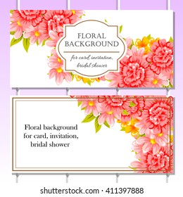Invitation with floral background