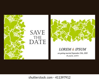 Invitation with floral background