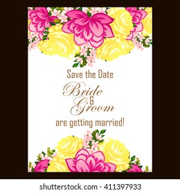 Invitation with floral background