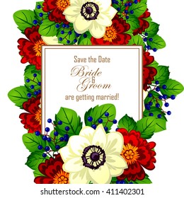 Invitation with floral background