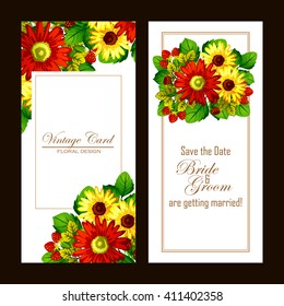 Invitation with floral background