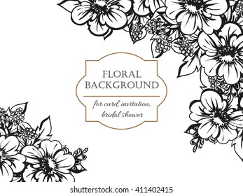 Invitation with floral background