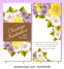 Invitation with floral background