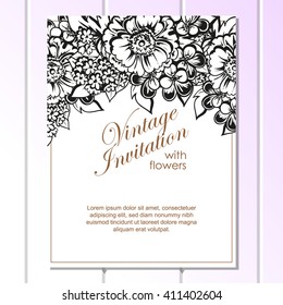 Invitation with floral background