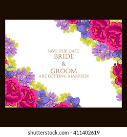 Invitation with floral background