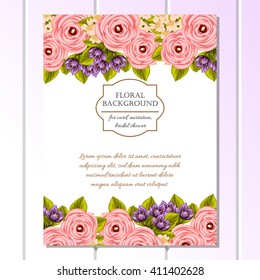 Invitation with floral background