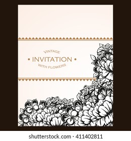 Invitation with floral background